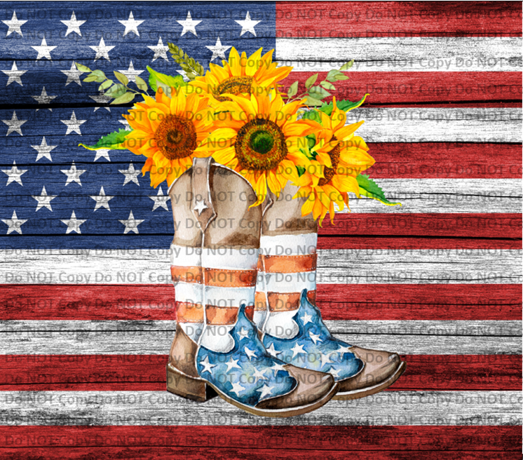 Country Boots and Flag
