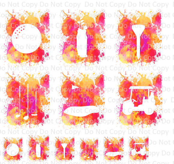 Golf Splotch Orange/Magenta Graphics